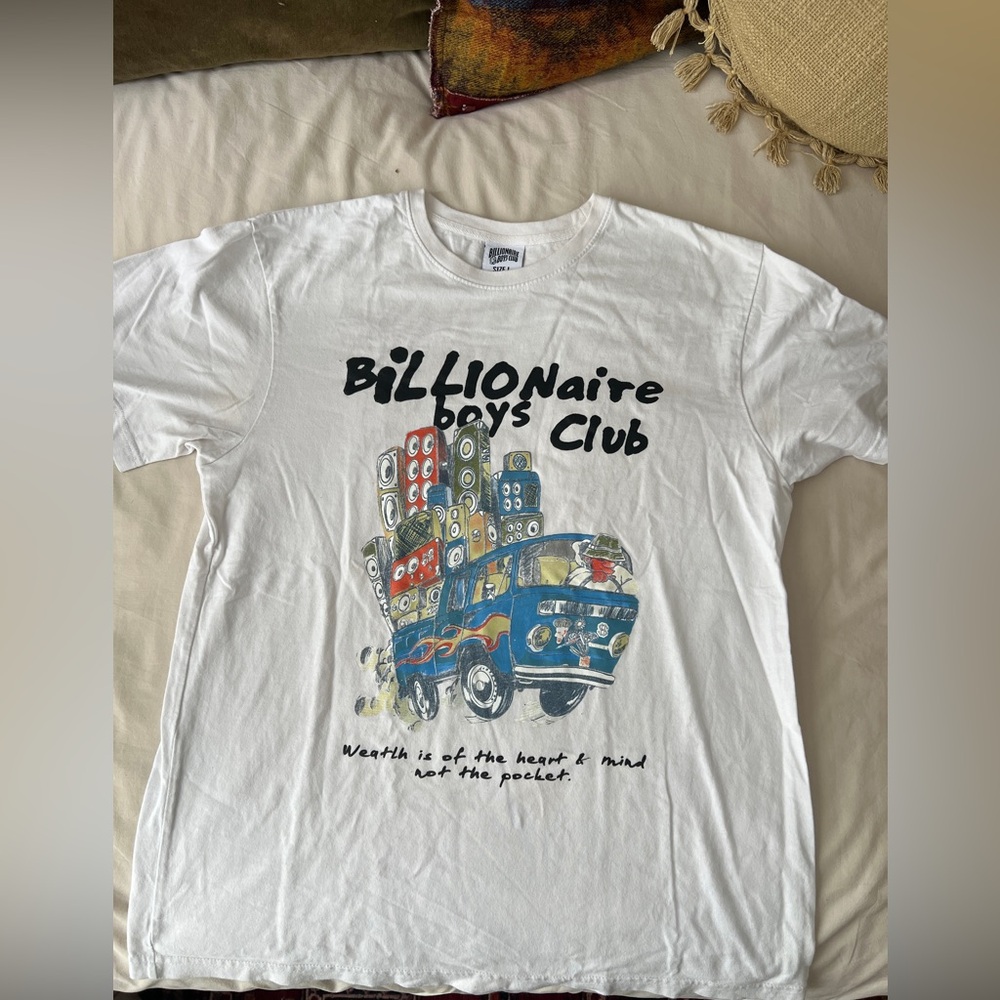 Billionaire Boys Club White Tee with Multicolor Truck Graphic